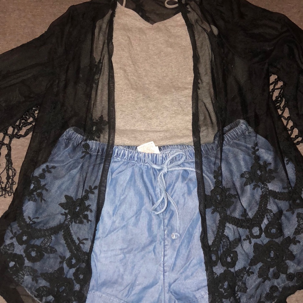 Denim like loose fit shorts